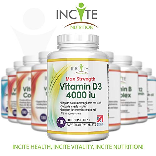 Vitamin D3 4000 iu - Vitamin D Tablets - 1 Year Supply Tablets - Vegetarian - Vitamin D