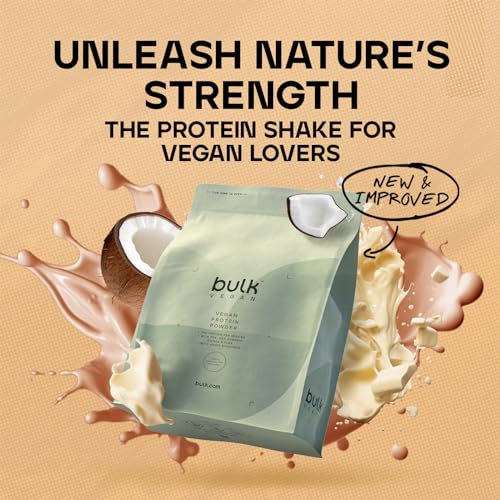 Bulk Vegan Protein Powder, White Chocolate Coconut, 1 kg, New & Improved Formula, 28 Servings