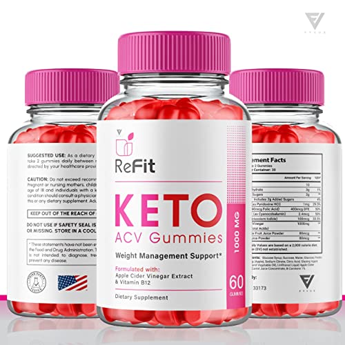 (2 Pack) Refit Keto ACV Gummies for Weight Loss, Refit Keto ACV Gummies Advanced