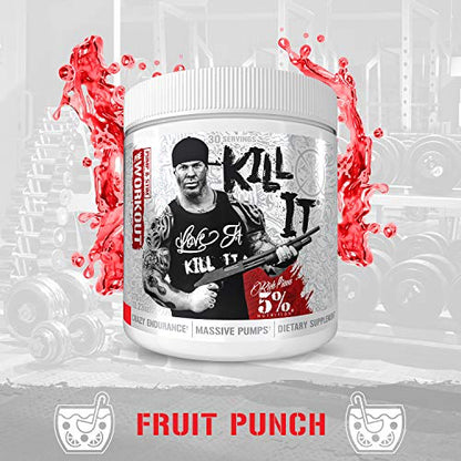 5% Nutrition Rich Piana Kill It Pre Workout Powder w/Creatine, Jitter-Free Caffeine