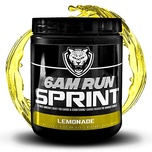 6AM Run Sprint - Pre Workout Powder for Instant Energy Boost for Cardio and Focus - No Jitters, High Energy Conditioning Formula - All Natural, Keto, Vegan (Lemonade, Full Bottle)