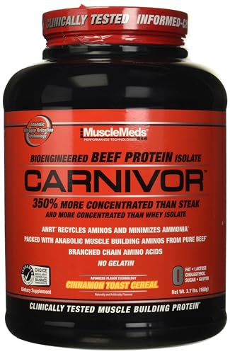 MuscleMeds Carnivor Beef Protein Isolate, 0 Lactose, 0 Sugar, 0 Fat, 0 Cholesterol