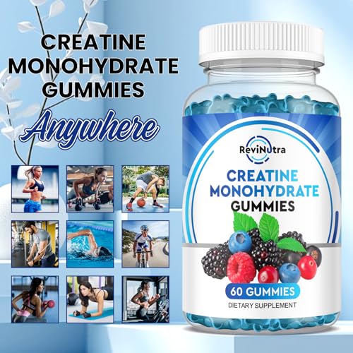 Creatine Monohydrate Gummies for Men & Women, Chewables Creatine Monohydrate