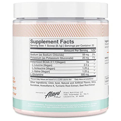 Alani Nu Island Crush Pre Workout and BCAA Sour Peach Rings Post Workout Powder Bundle | L-Theanine, Beta-Alanine, Citrulline | Branch Chain Essential Amino Acids | 30 Servings per Container