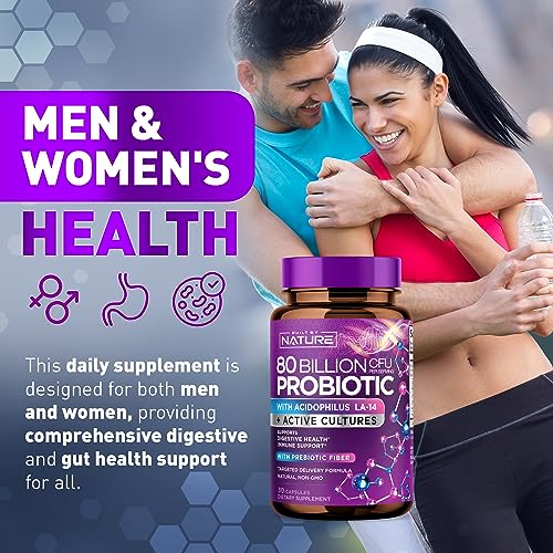 80 Billion CFU Probiotic - Daily Digestive Gut Health Supplement for Men & Women