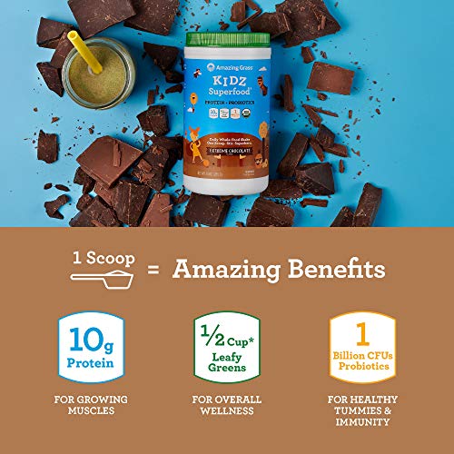 Amazing Grass Kidz Superfood: Vegan Protein & Probiotics for Kids with Beet Root Powder