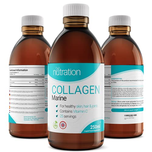 Marine Collagen Liquid | 25 x 10ml Servings | Liquid Collagen Drink for Women and Men | Pure Marine Collagen for Strong Bones & Joints