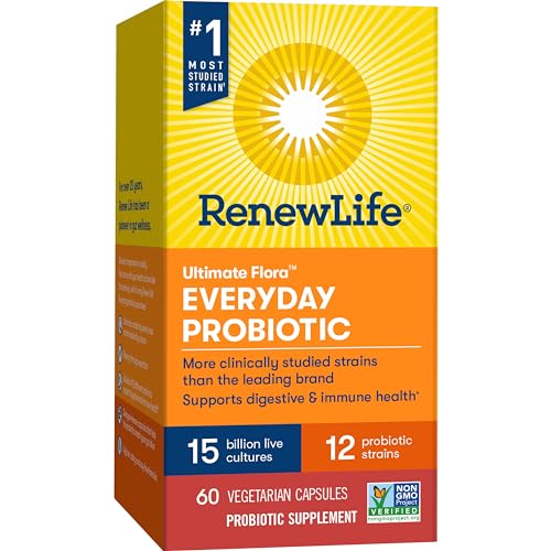 Renew Life Everyday Probiotic Capsules, Daily Supplement Supports Urinary, Digestive