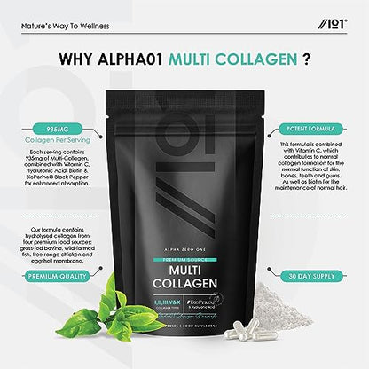 Multi Collagen Protein - Types I, II, III, V & X - Wild Caught Marine, Grass Fed Bovine, Eggshell