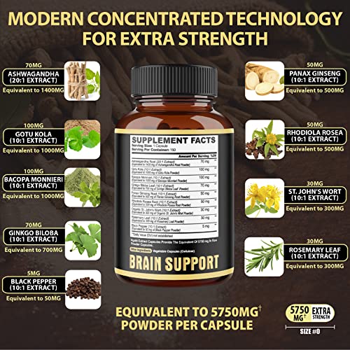 9in1 Brain Support Supplement 5750 Mg - Blended With Ashwagandha, Panax Ginseng