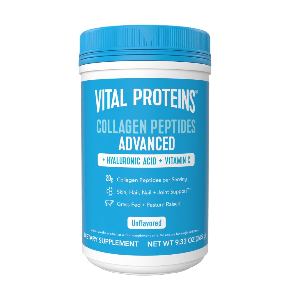 Vital Proteins Collagen Powder Supplement Hydrolyzed Peptides with Hyaluronic Acid 