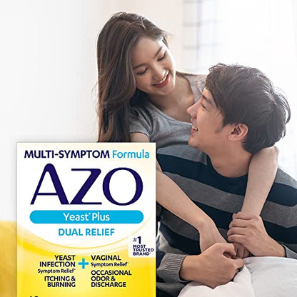 AZO Yeast Plus Dual Relief Tablets, Yeast Infection and Vaginal Symptom Relief, Relieves Itching & Burning