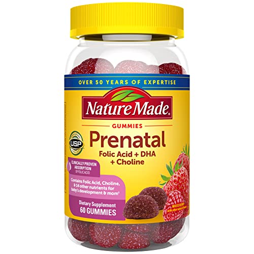 Nature Made Prenatal Gummies with DHA and Folic Acid, Prenatal Vitamin and Mineral Supplement