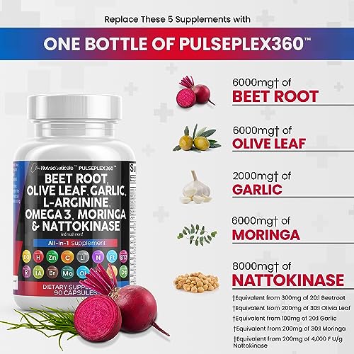 Beet Root Capsules 6000mg Olive Leaf 6000mg Nattokinase 4000 FU