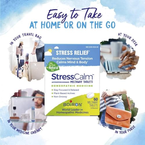 Boiron StressCalm for Relief of Stress, Anxiousness, Nervousness, Irritability, and Fatigue - 60 Count