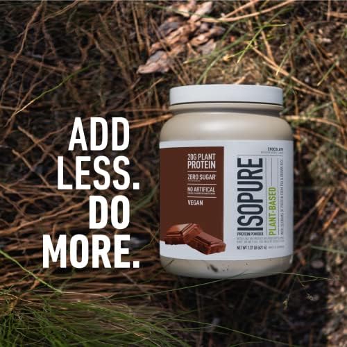 Isopure Chocolate Vegan Protein Powder, with Monk Fruit Sweetener & Amino Acids