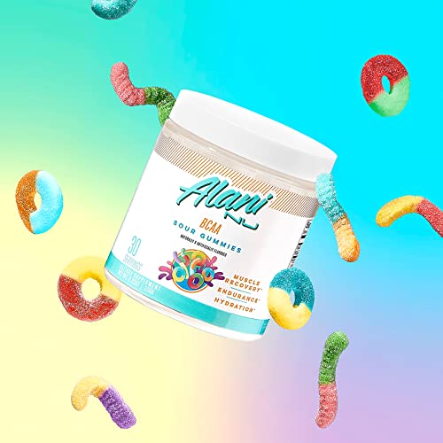 Alani Nu Rainbow Candy Pre Workout and BCAA Sour Gummies Post Workout Powder Bundle | L-Theanine, Beta-Alanine, Citrulline | Branch Chain Essential Amino Acids | 30 Servings per Container