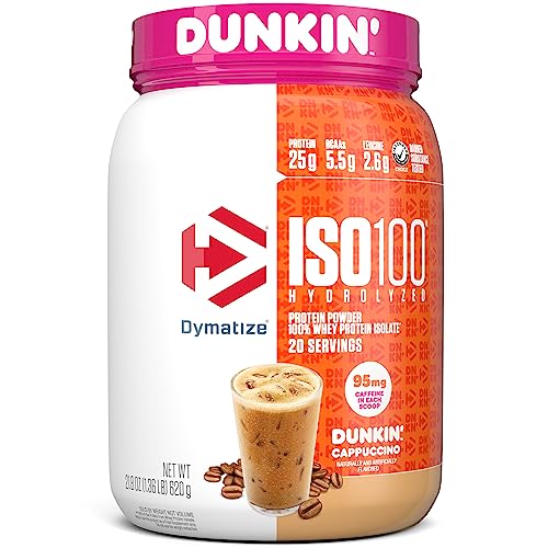 Dymatize ISO100 Hydrolyzed 100% Whey Isolate Protein Powder in Dunkin' Cappuccino