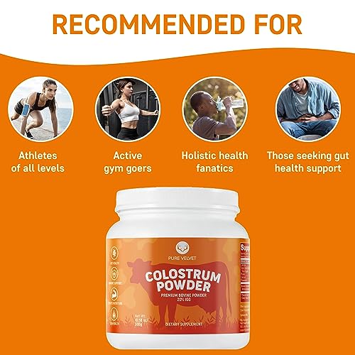 Pure Velvet Colostrum Powder for Gut Health, Bloating, Hair Growth, Immune Support