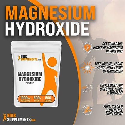 BulkSupplements.com Magnesium Hydroxide Powder - Magnesium Supplement