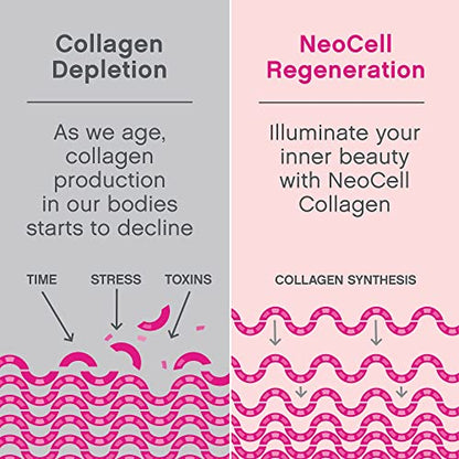 NeoCell Super Collagen Powder, Collagen Plus includes Vitamin C & Hyaluronic Acid