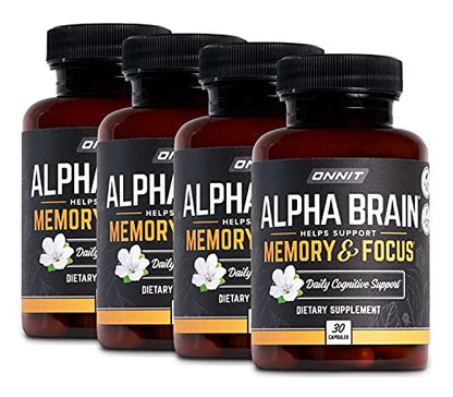 ONNIT Alpha Brain (120ct) - Over 1 Million Bottles Sold - Premium Nootropic Brain Sup