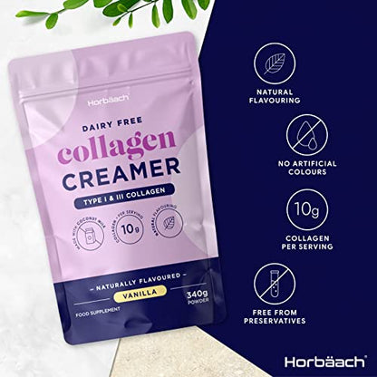 Collagen Creamer for Coffee | Vanilla Flavour | Type 1 & 3 Collagen Peptides