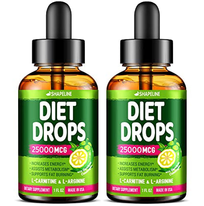 SHAPELINE (Pack of 2) Diet Drops - Made in USA - Appetite Suppressant for Women