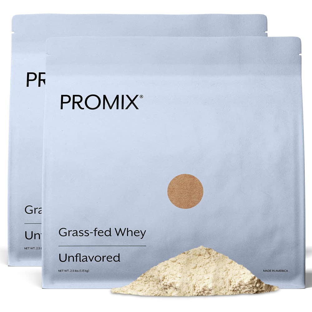 Promix Whey Protein Powder, Unflavored - 5lb Bulk - Grass-Fed & 100% All Natural