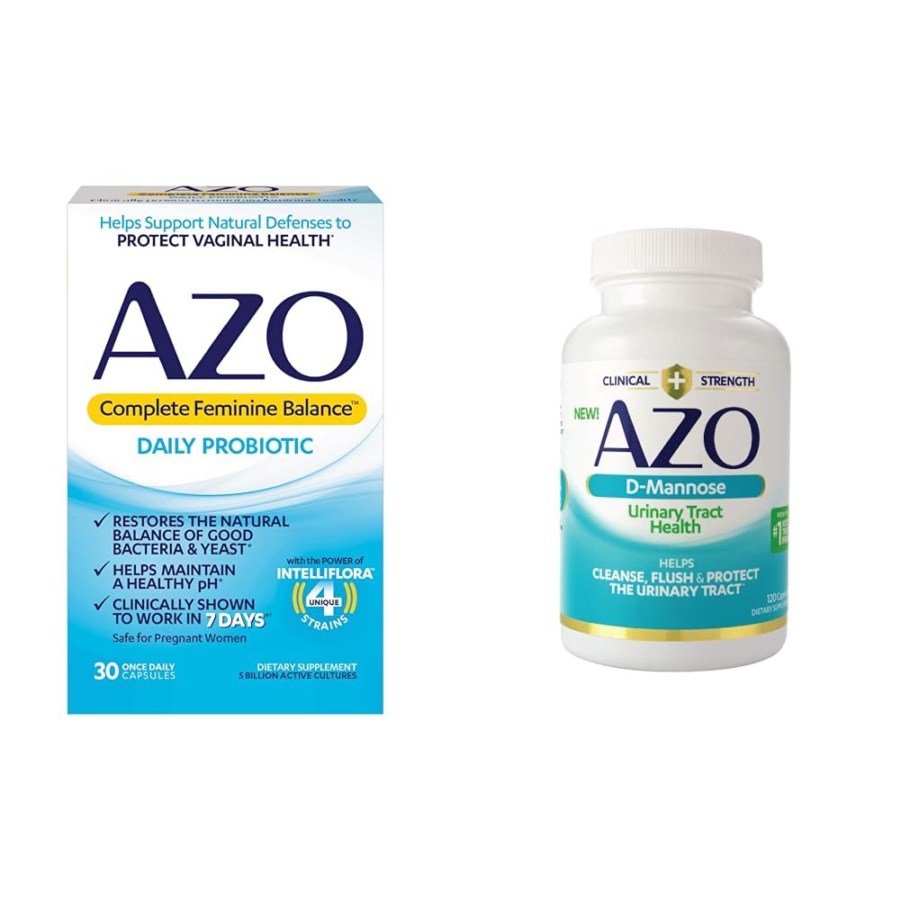 AZO Complete Feminine Balance Daily Probiotics for Women, Clinically Proven & D Mannose Urinary