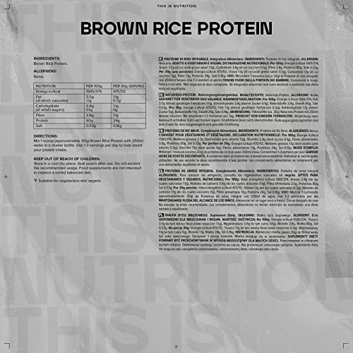 Bulk Brown Rice Protein Powder, Vegan Protein Shake, Unflavoured, 2.5 kg