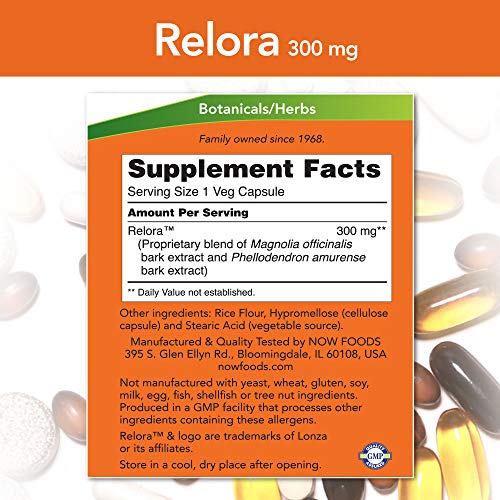 NOW Supplements, Relora 300 mg (a Blend of Plant Extracts from Magnolia officinalis