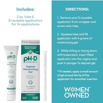 Boric Acid Moisturizing Vaginal Gel with Hyaluronic Acid, Vitamin E for Vaginal Dryness by pH-D