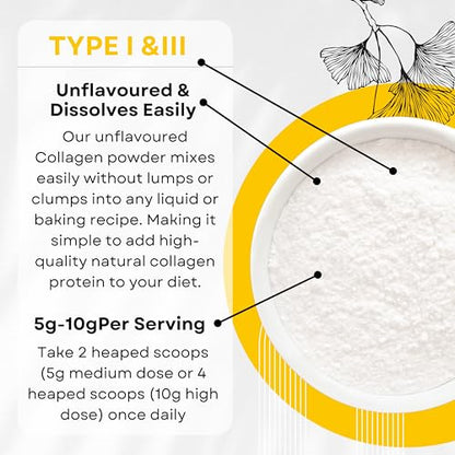 100% Pure Hydrolysed Collagen Peptides Powder - 400g Tub | Halal & Grass-Fed Bovine Collagen