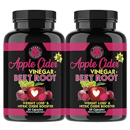 Angry Supplements Apple Cider Vinegar + Beet Root Capsules, Detox Pills, Nitric Oxide 