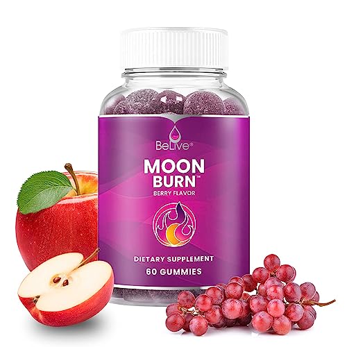 BeLive MoonBurn Nighttime Melatonin Gummies - 60 Ct | Formulated with Apple Cider 