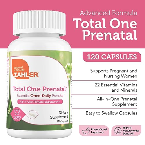 Zahler - Total One Prenatal Vitamins for Women (120 Count) Daily Multi Vitamin Prenatals