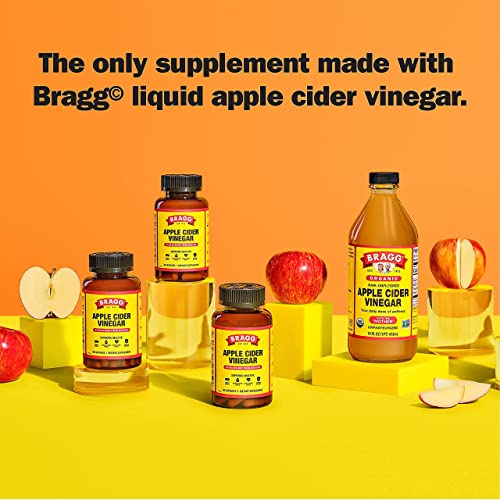 Bragg Apple Cider Vinegar Capsules - Vitamin D3 & Zinc - 750mg of Acetic Acid – Immune