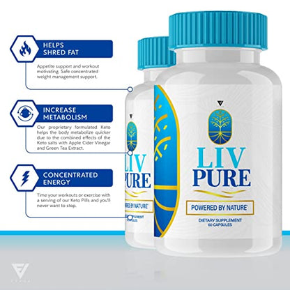 (2 Pack) Liv Pure Loss Pills, Livpure Liver Detox Cleanse Management Capsules Advanced