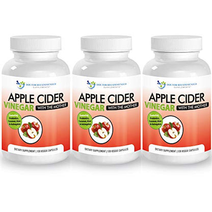 Apple Cider Vinegar Capsules - 100% Organic Apple Cider Vinegar Pills 1500 mg 