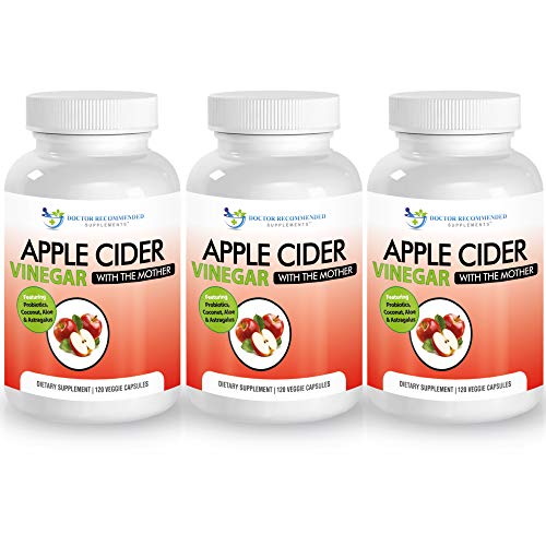 Apple Cider Vinegar Capsules - 100% Organic Apple Cider Vinegar Pills 1500 mg 