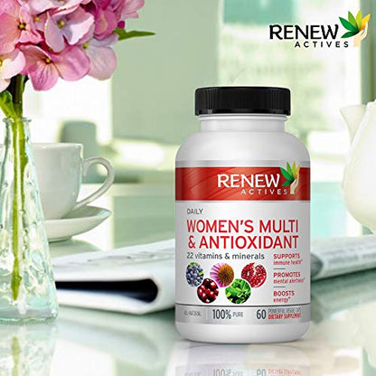 Renew Actives Women's Multi-Vitamin & Antioxidant: Daily Health Supplement for Woman