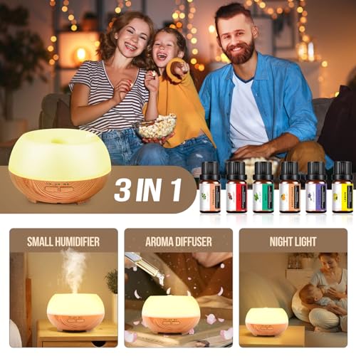 Aromatherapy Essential Oil Diffuser: Cool Mist Aroma Diffuser for Home - Colorful Light Create Ambience