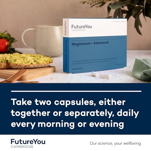 FutureYou Magnesium+ Advanced (28 Capsules). High Strength Magnesium Supplements for Women & Men