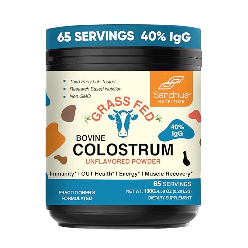 Sandhu's Pure Bovine Colostrum Powder Supplement for Humans |𝟰𝟬% 𝗜𝗴𝗚 Highly