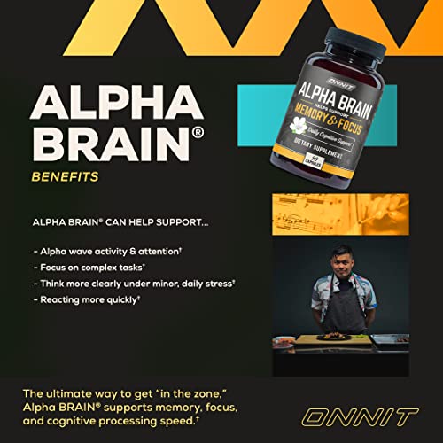 Onnit Alpha Brain Premium Nootropic Brain Supplement, 90 Count, for Men & Women