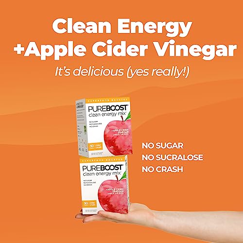 Pureboost Apple Cider Vinegar Superfoods Clean Energy Drink Mix, Boosted with 1,000 mg