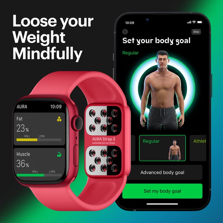 AURA Strap 2 Compatible w Apple Watch – for Body Fat, BMI & Weight Loss - Body Composion