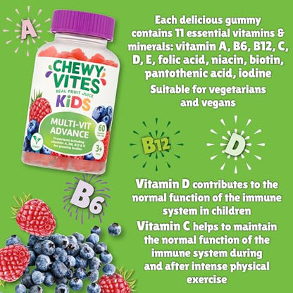 Chewy Vites Kids Multivitamin Advance 60 Gummy Vitamins | 11 Essential Nutrients