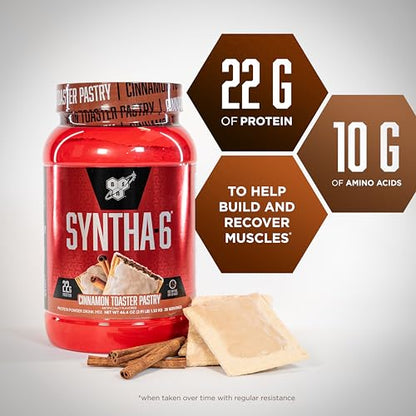 BSN SYNTHA-6 Whey Protein Powder with Micellar Casein, Milk Isolate, Cinnamon Toaster